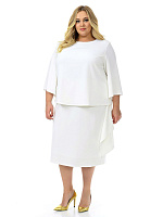 Платье - костюм из крепа с эластаном, белое *