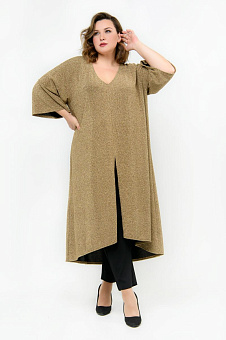 Туника удлиненная асимметричная, золото