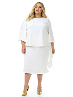 Платье - костюм из крепа с эластаном, белое