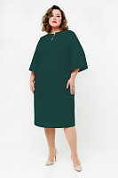 Платье-футляр из крепа с эластаном, зеленое