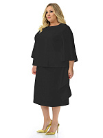 Платье - костюм из крепа с эластаном, черное